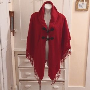 NWT  SGG Trading Co. red acrylic cape OS